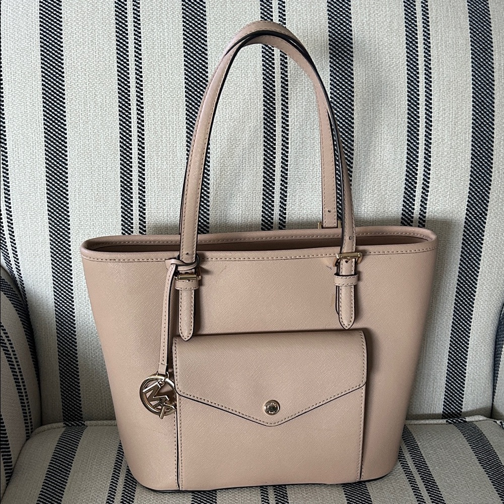 Michael Kors Blush Pink/Tan Tote Bag Purse